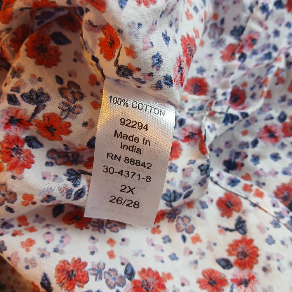 Woman Within Floral Top Size 2X - Picture 3 of 4